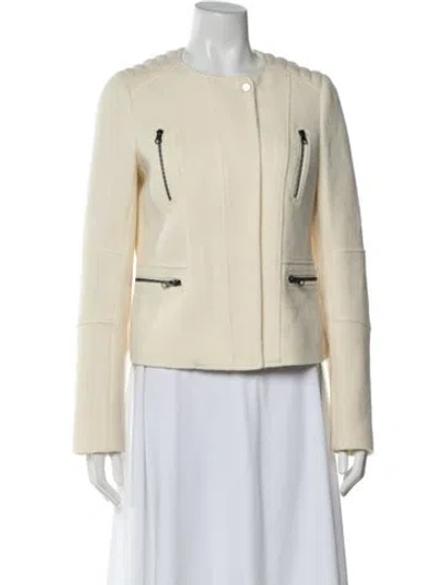Pre-owned Vince Wool Biker Jacket In Neutrals