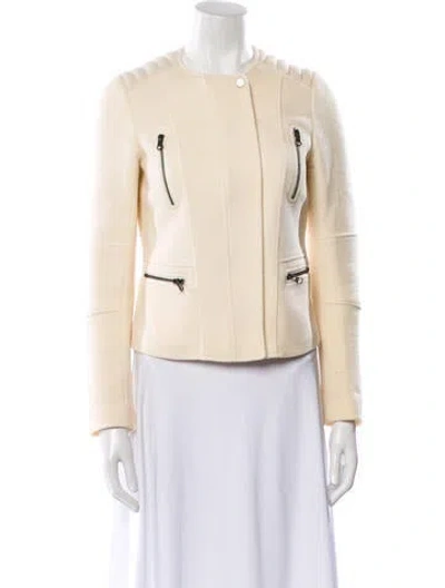 Pre-owned Vince Wool Biker Jacket In Neutrals