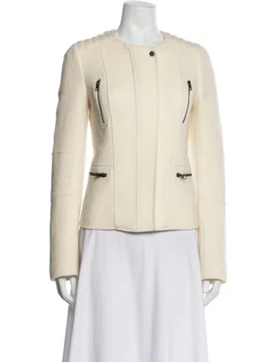 Pre-owned Vince Wool Biker Jacket In Neutrals