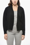 Vince Wool Blend Buttonless Cardigan In Black