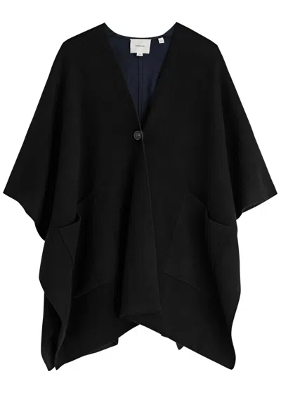 Vince Wool-blend Cape In Black