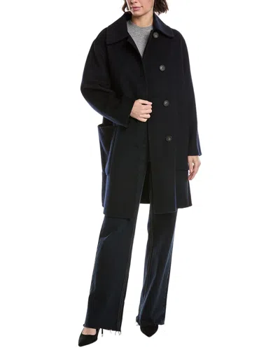Vince Wool-blend Car Coat In Black