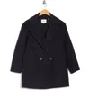Vince Wool Blend Car Coat In Blue