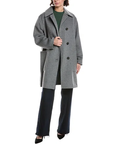 Vince Wool-blend Felt Coat In Gray