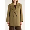 Vince Wool Blend Car Coat In Green