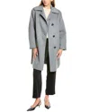 Vince Patch Pocket Car Coat In Grey