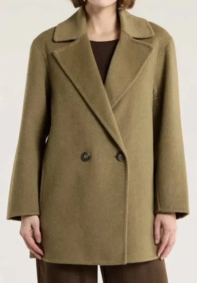 Vince Wool Blend Car Coat In Dark Artichoke In Green