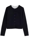 Vince Wool-blend Cardigan In Dark Navy