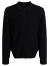Vince Regular Fit Zip Front Sweater In Black