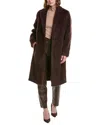 Vince Wool-blend Coat In Brown