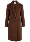Vince Wool-blend Coat In Dark Brown