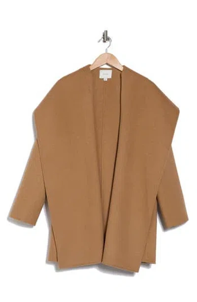 Vince Wool Blend Coat In Dark Camel