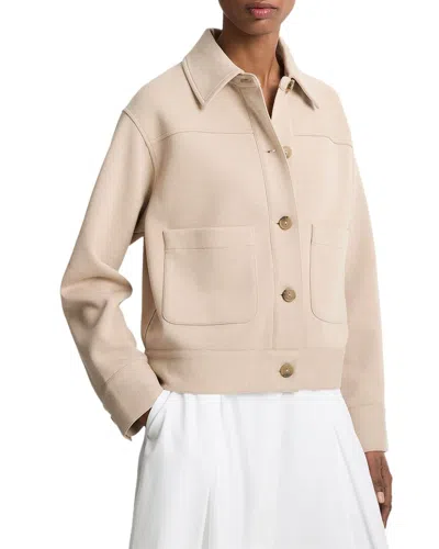 Vince Wool-blend Cropped Jacket In Neutral
