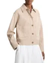Vince Wool-blend Cropped Jacket In Neutral