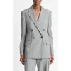Vince Double-breasted Wool-blend Twill Blazer In Multi