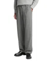 Vince Double Pleated Heathered Grey Wool Blend Flannel Suit Pants In Gray