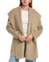 Vince Wool-blend Hooded Coat In Gray