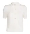 Vince Short Sleeve Button-up Sweater In White