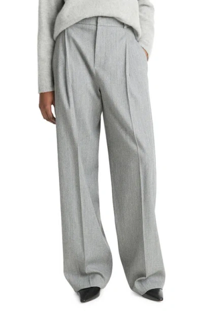 Vince Wool Blend Pants In Dark Stone Grey