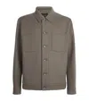 Vince Wool-blend Patch Pocket Overshirt In Gray