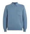 Vince Wool-blend Polo Sweater In Blue