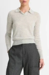 Vince Collared Sweater In Mist Grey