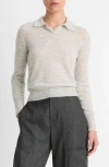 Vince Collared Sweater In Mist Grey