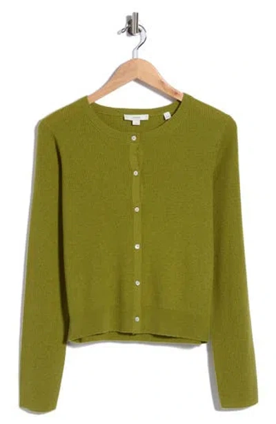 Vince Wool Blend Ribbed Cardigan In Transparent