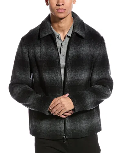 Vince Wool-blend Shirt Jacket In Black