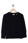 Vince Wool Blend Shrunken Cardigan In Blue