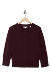 Vince Wool Blend Shrunken Cardigan In Brown