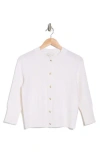 Vince Wool Blend Shrunken Cardigan In Off White
