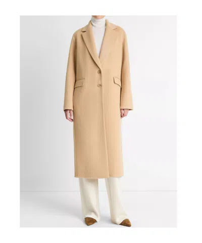 Vince Wool Blend Single-breasted Coat In Neutral