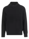 Vince Wool And Cashmere Sweater With Shawl Collar In Black
