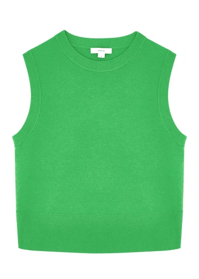 Vince Wool-blend Vest In Green