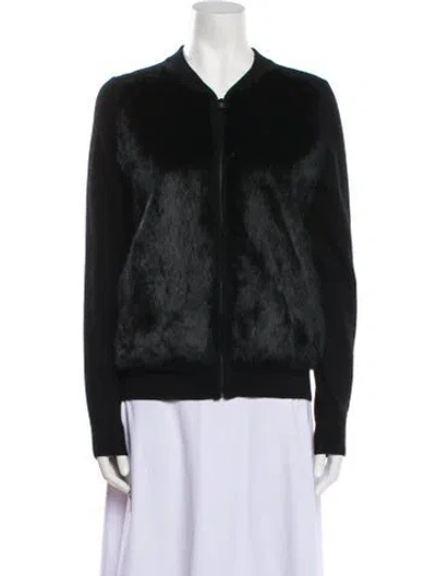 Pre-owned Vince Wool Bomber Jacket In Black
