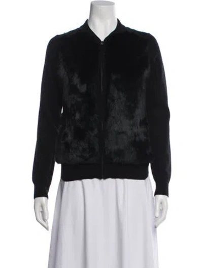 Pre-owned Vince Wool Bomber Jacket In Black