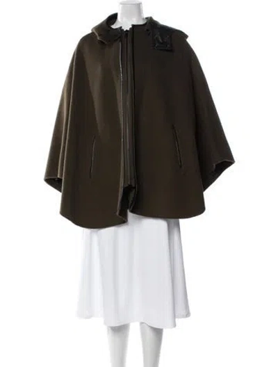 Pre-owned Vince Wool Cape In Green