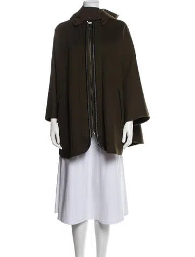 Pre-owned Vince Wool Cape In Green