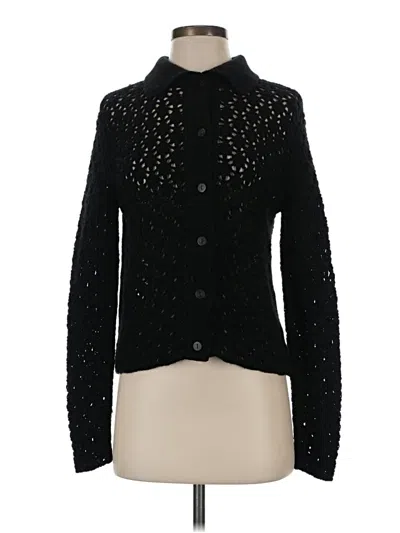 Pre-owned Vince Wool Cardigan Sweater In Black