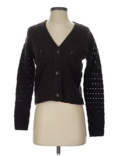 Pre-owned Vince Wool Cardigan Sweater In Black