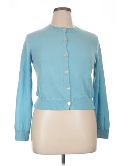 Pre-owned Vince Wool Cardigan Sweater In Blue