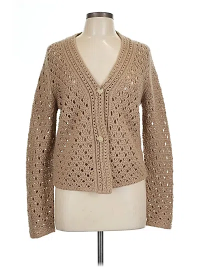 Pre-owned Vince Wool Cardigan Sweater In Brown