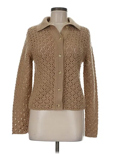 Pre-owned Vince Wool Cardigan Sweater In Brown