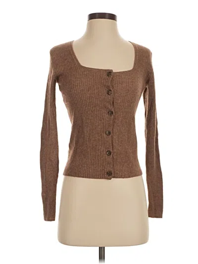 Pre-owned Vince Wool Cardigan Sweater In Brown