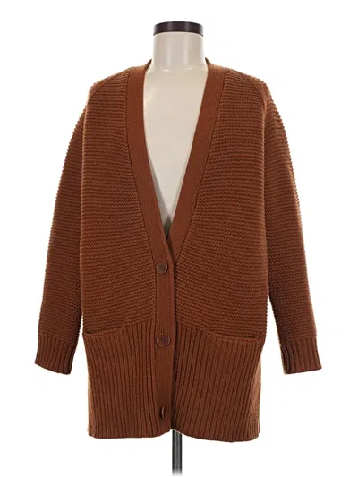 Pre-owned Vince Wool Cardigan Sweater In Brown