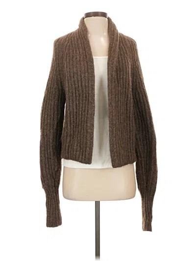 Pre-owned Vince Wool Cardigan Sweater In Brown