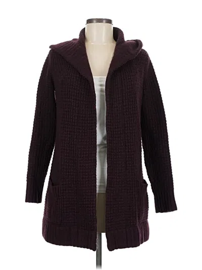 Pre-owned Vince Wool Cardigan Sweater In Burgundy