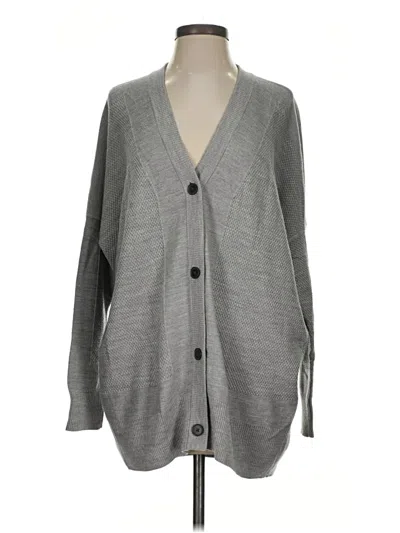 Pre-owned Vince Wool Cardigan Sweater In Gray