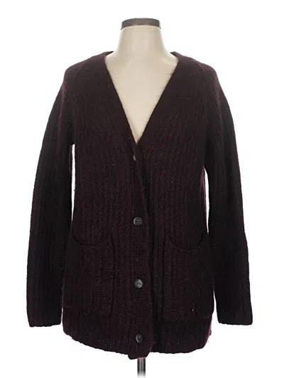 Pre-owned Vince Wool Cardigan Sweater In Purple